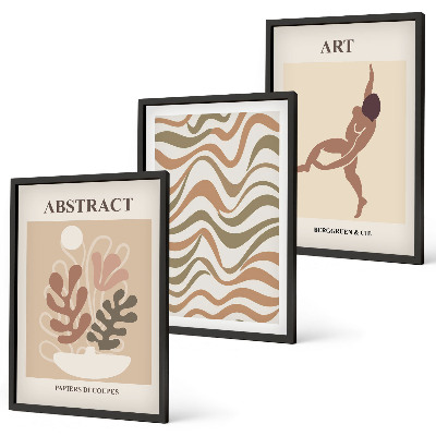 Juego de 3 cuadros patrones abstractos bohemios de Matisse