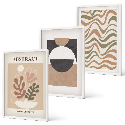 Set de 3 cuadros para salón Patrones de formas abstractas