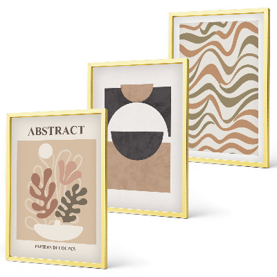 Set de 3 cuadros para salón Patrones de formas abstractas