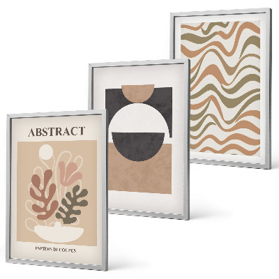 Set de 3 cuadros para salón Patrones de formas abstractas