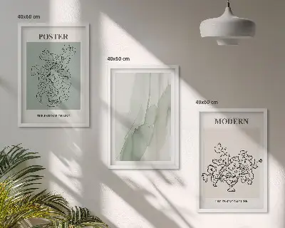 Flores en un jarrón moderno juego de 3 cuadros