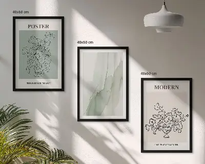Flores en un jarrón moderno juego de 3 cuadros