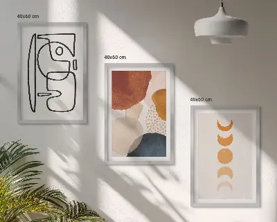 Juego de 3 cuadros con diseño de decoraciones abstractas de colores