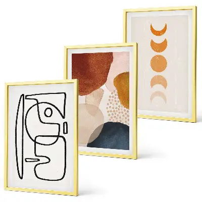 Juego de 3 cuadros con diseño de decoraciones abstractas de colores