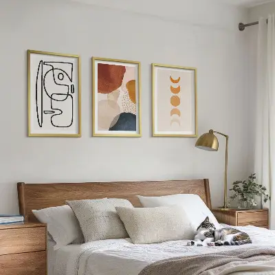 Juego de 3 cuadros con diseño de decoraciones abstractas de colores