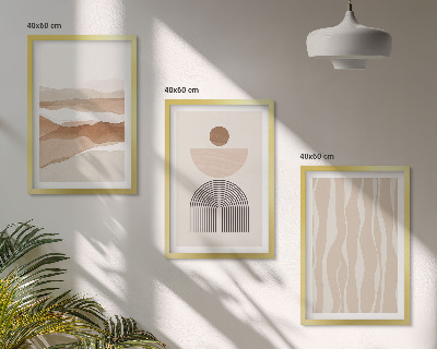 Set de 3 cuadros para salón Geometría abstracta de la naturaleza del paisaje