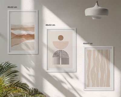 Set de 3 cuadros para salón Geometría abstracta de la naturaleza del paisaje