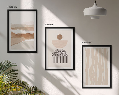 Set de 3 cuadros para salón Geometría abstracta de la naturaleza del paisaje