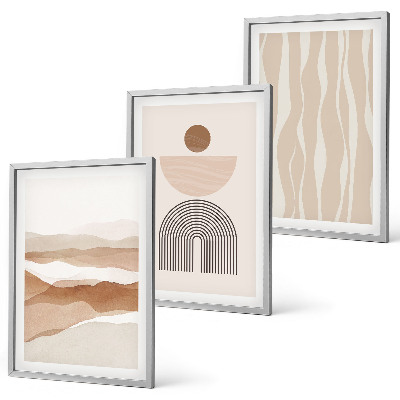 Set de 3 cuadros para salón Geometría abstracta de la naturaleza del paisaje