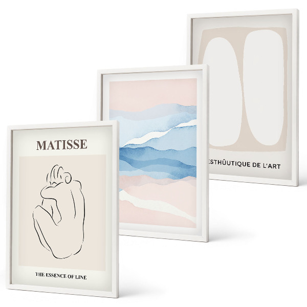 Set de 3 cuadros para salón Las formas abstractas de Matisse