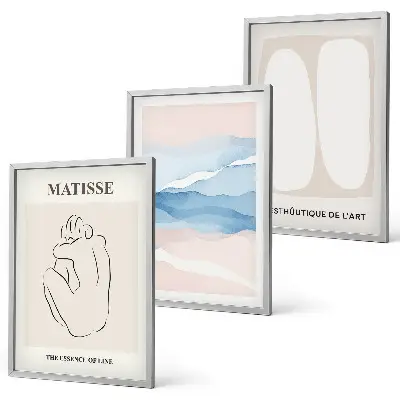 Set de 3 cuadros para salón con motivos de formas abstractas de Matisse
