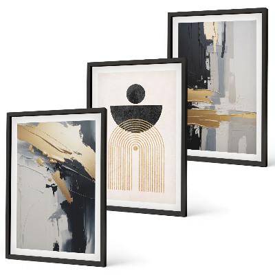 Juego de 3 cuadros Elegancia geométrica abstracta