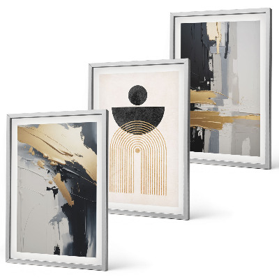 Juego de 3 cuadros Elegancia geométrica abstracta