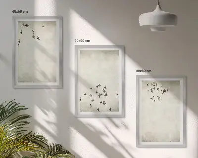 Set de 3 cuadros de pintura minimalista de pájaros decoración para salón