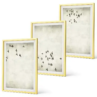 Set de 3 cuadros de pintura minimalista de pájaros decoración para salón