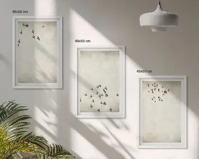 Set de 3 cuadros de pintura minimalista de pájaros decoración para salón