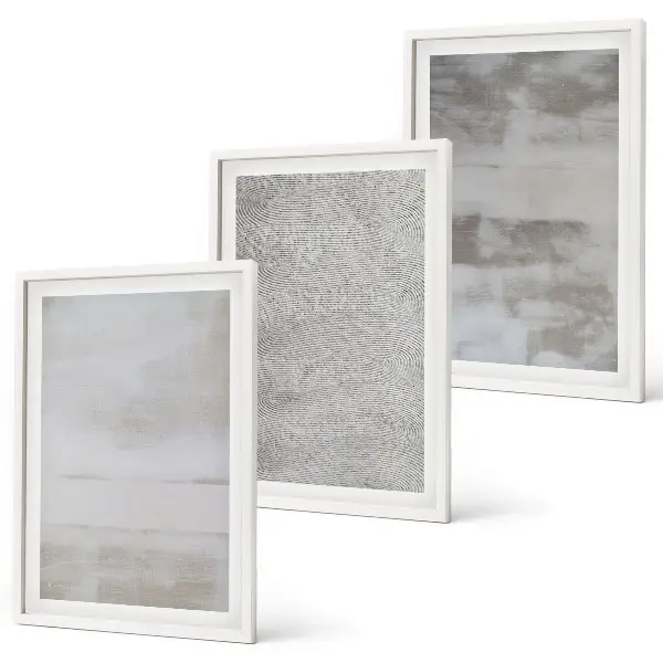 Set de 3 cuadros decorativos para salón con diseño de texturas minimalistas modernas