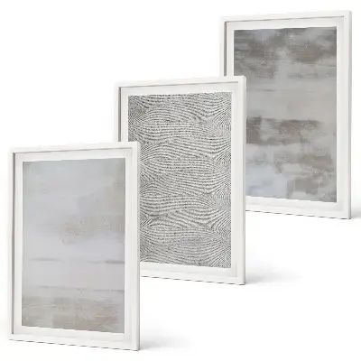 Set de 3 cuadros decorativos para salón con diseño de texturas minimalistas modernas