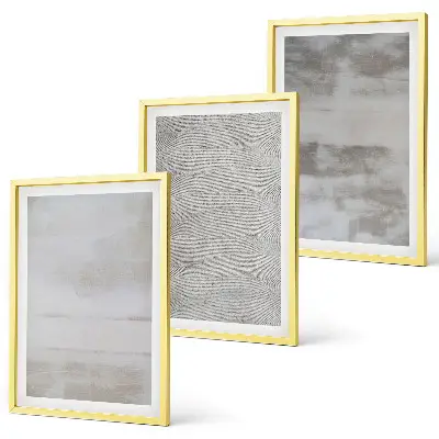 Set de 3 cuadros decorativos para salón con diseño de texturas minimalistas modernas