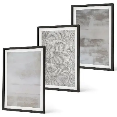 Set de 3 cuadros decorativos para salón con diseño de texturas minimalistas modernas