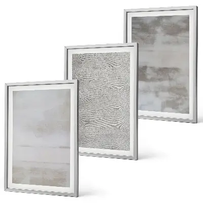 Set de 3 cuadros decorativos para salón con diseño de texturas minimalistas modernas