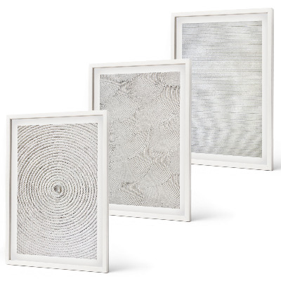 Juego de 3 cuadros patrones geométricos de cartón