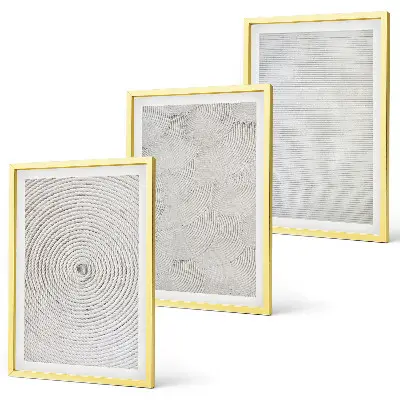Juego de 3 cuadros con patrones geométricos de cartón