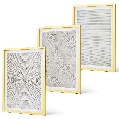 Juego de 3 cuadros patrones geométricos de cartón