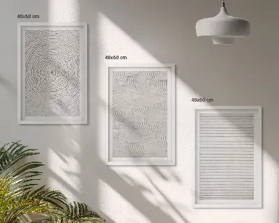 Juego de 3 cuadros con patrones geométricos de cartón