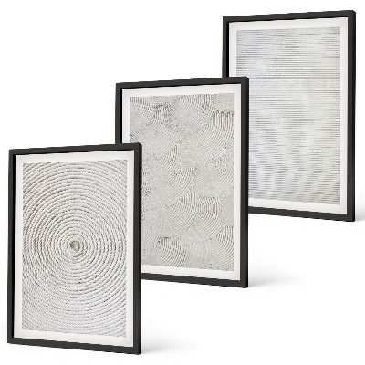 Juego de 3 cuadros patrones geométricos de cartón
