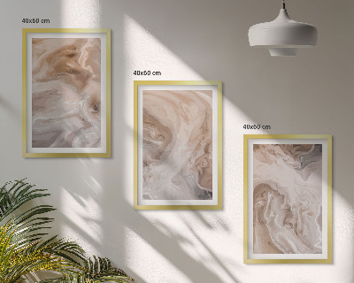 Set de 3 cuadros para salón Texturas abstractas de mármol