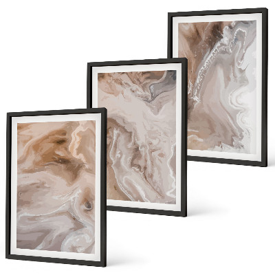 Juego de 3 cuadros Piedra de mármol abstracta