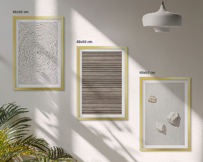Set de 3 cuadros para salón Texturas naturales de madera y piedra