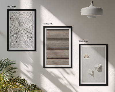 Set de 3 cuadros para salón Texturas naturales de madera y piedra