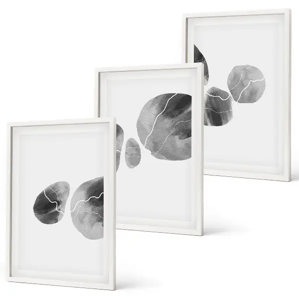 Juego de 3 cuadros con diseño de arte abstracto de salpicaduras de pintura
