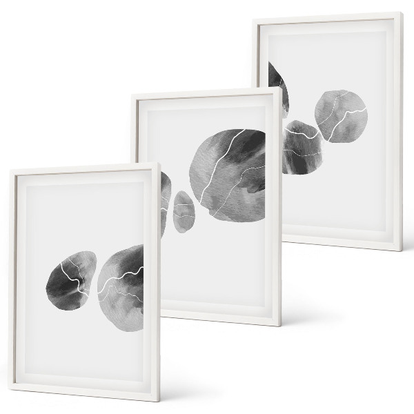 Juego de 3 cuadros salpicaduras de pintura de arte abstracto