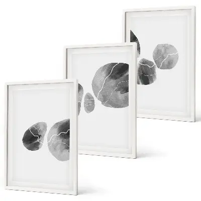 Juego de 3 cuadros con diseño de arte abstracto de salpicaduras de pintura