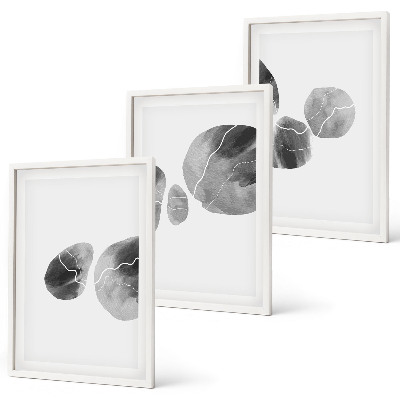 Juego de 3 cuadros salpicaduras de pintura de arte abstracto