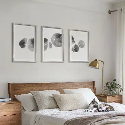 Juego de 3 cuadros con diseño de arte abstracto de salpicaduras de pintura