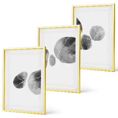 Juego de 3 cuadros con diseño de arte abstracto de salpicaduras de pintura