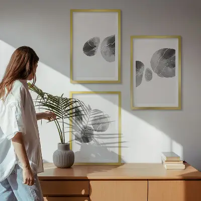 Juego de 3 cuadros con diseño de arte abstracto de salpicaduras de pintura