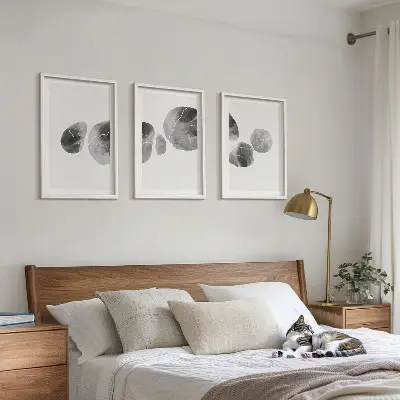 Juego de 3 cuadros con diseño de arte abstracto de salpicaduras de pintura
