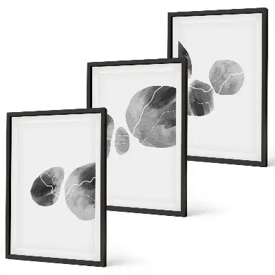Juego de 3 cuadros con diseño de arte abstracto de salpicaduras de pintura