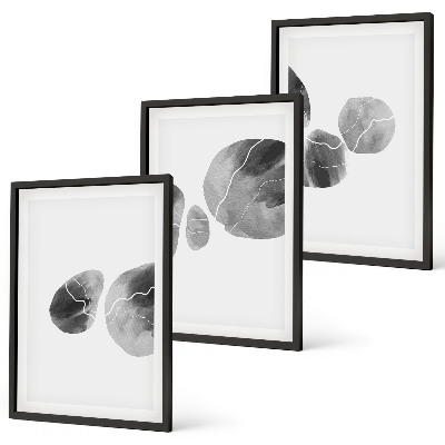 Juego de 3 cuadros salpicaduras de pintura de arte abstracto