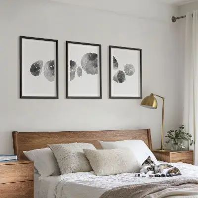 Juego de 3 cuadros con diseño de arte abstracto de salpicaduras de pintura