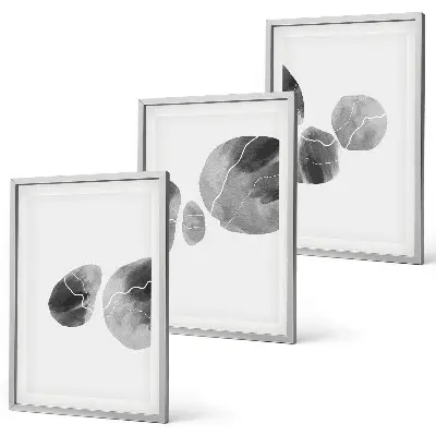 Juego de 3 cuadros con diseño de arte abstracto de salpicaduras de pintura