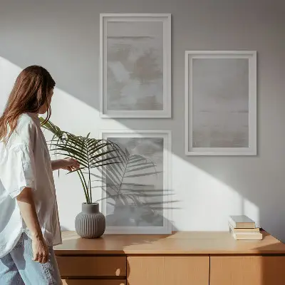 Juego de 3 cuadros con diseño de texturas modernas desgastadas