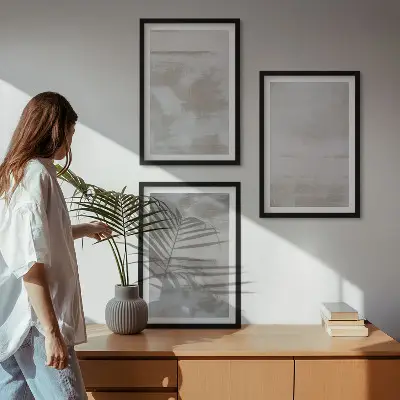 Juego de 3 cuadros con diseño de texturas modernas desgastadas