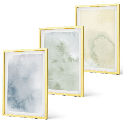 Set de 3 cuadros para salón Acuarelas en tonos pastel sobre lienzo.