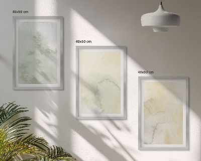 Set de 3 cuadros para salón Texturas de acuarela en tonos pastel